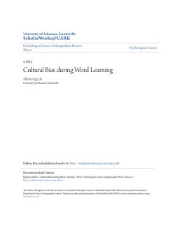 Cultural Bias during Word Learning