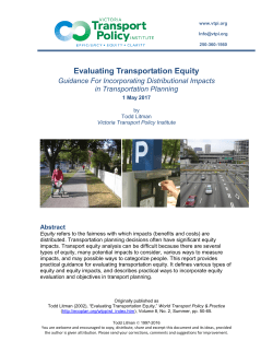 Evaluating Transportation Equity - Victoria Transport Policy Institute