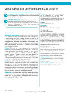 Dental Caries and Growth in School-Age Children abstract
