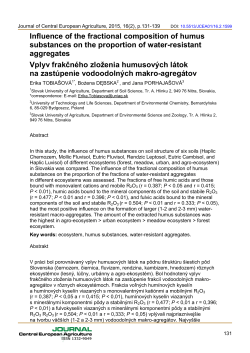 Influence of the fractional composition of humus substances on the
