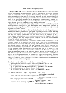 M&aacute;rta Peredy: The euphony instinct The goal of this talk: This talk