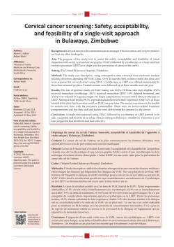 Cervical cancer screening: Safety, acceptability