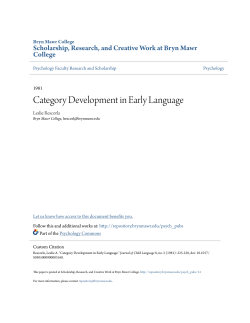 Category Development in Early Language