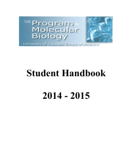 molecular biology program - University of Colorado Denver