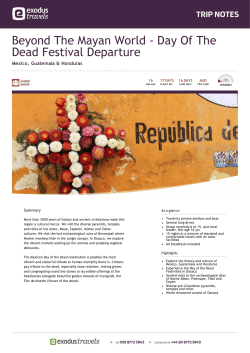 Beyond The Mayan World ‐ Day Of The Dead Festival Departure