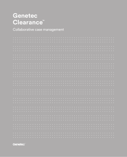 Genetec Clearance&trade; Booklet