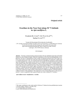Ecoclines in the Near East along 36&deg; N latitude in Apis mellifera L.