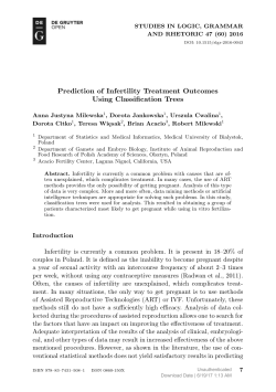 Prediction of Infertility Treatment Outcomes Using Classification Trees