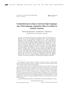 Grammatical processing in American Sign