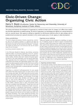 Civic-Driven Change: Organizing Civic Action