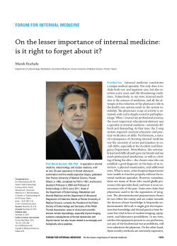 On the lesser importance of internal medicine