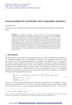 Inverse problem for cell division rate in population dynamics
