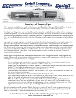 Freezing and Bursting Pipes