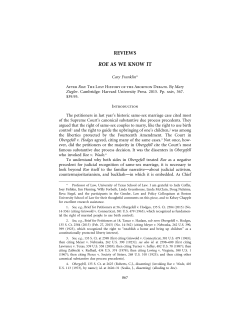 Roe As We Know It - Michigan Law Review