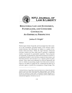 behavioral law and economics, paternalism, and consumer contracts