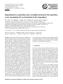 Depositional ice nucleation onto crystalline hydrated NaCl particles