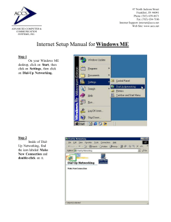 Internet Setup Manual for Windows ME