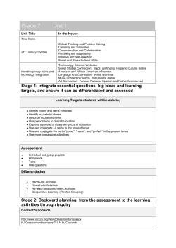 Grade 7 Unit 1 - Stanhope Public School