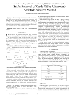 Sulfur Removal of Crude Oil by Ultrasound