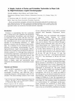 A Simple Analysis of Purine and Pyrimidine Nucleotides in Plant