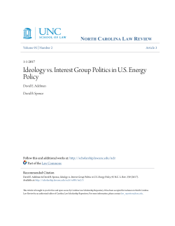 Ideology vs. Interest Group Politics in U.S. Energy Policy