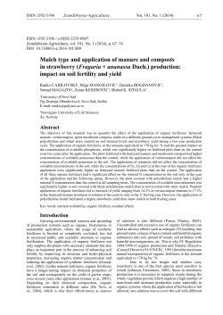 Mulch type and application of manure and composts in strawberry