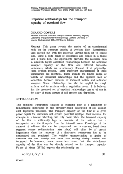 Empirical relationships for the transport capacity of