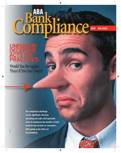 UNFAIR OR DECEPTIVE ACTS OR PRACTICES: