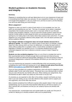 Student guidance - King`s College London