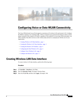 Configuring Voice or Data WLAN Connectivity