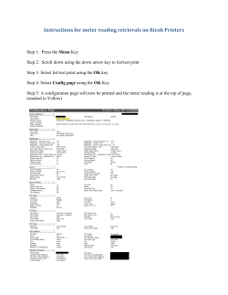 Instructions for meter reading retrievals on Ricoh Printers