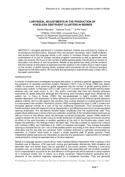 laryngeal adjustments in the production of voiceless obstruent