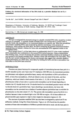 Evidence for structural deformation of the DNA helix by a psoralen