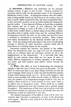 TEMPERATURE OF SCOTTISH LAKES 103 (4) Convection
