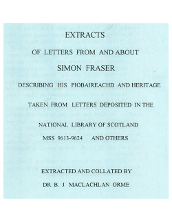 Extracts of Letters from and about Simon Fraser
