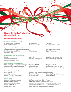 Miracle Hill Children`s Ministries Christmas Wish Lists