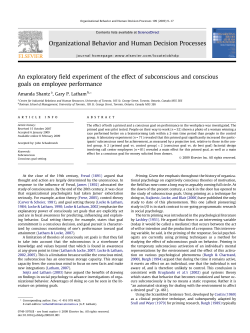 An exploratory field experiment of the effect of subconscious and