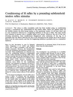 Conditioning of H reflex by a preceding subthreshold tendon