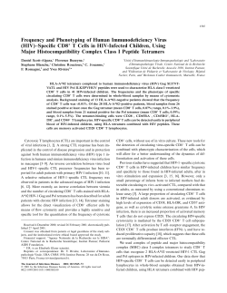 (HIV)&ndash;Specific CD8+ T Cells in HIV-Infected Children, Using Major Hi