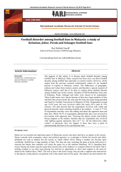 Football disorder among football fans in Malaysia: a