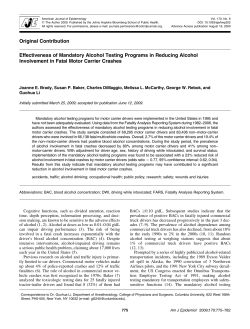 Effectiveness of Mandatory Alcohol Testing Programs in Reducing