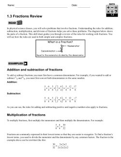 1.3 Fractions Review