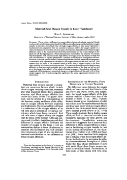 Maternal-Fetal Oxygen Transfer in Lower Vertebrates1
