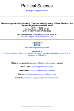 The Cultural Diplomacy of New Zealand, the