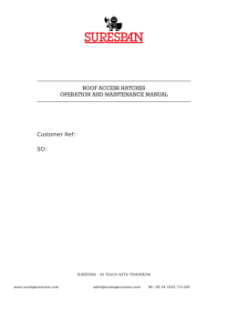 ROOF ACCESS HATCHES OPERATION AND