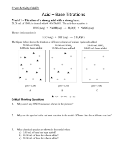 Acid &ndash; Base Titrations