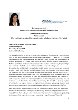 Ms Linda Seah - NUS Pharmacy