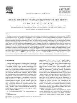 Heuristic methods for vehicle routing problem