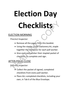 Poll Worker Checklist Booklet