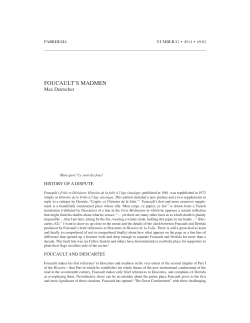 foucault`s madmen - parrhesia :: a journal of critical philosophy